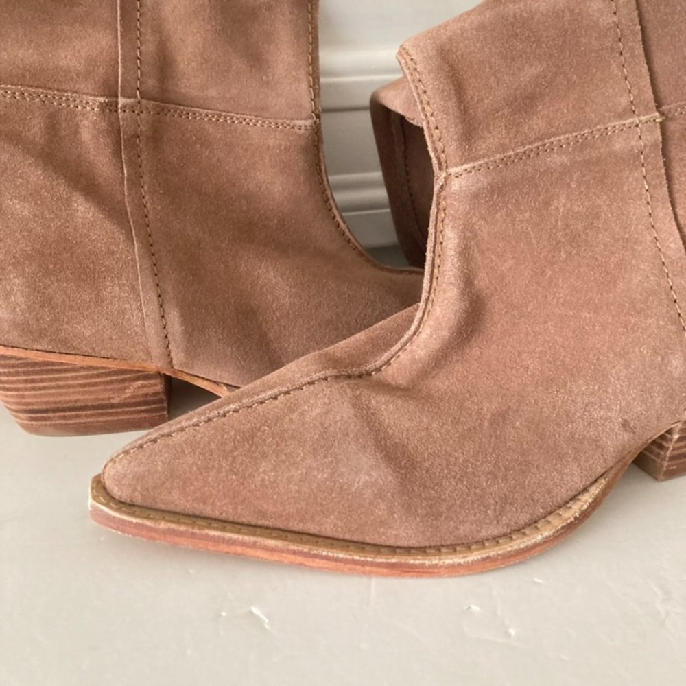 Free People Brown Boots Suede Western Style - Picture 3 of 10